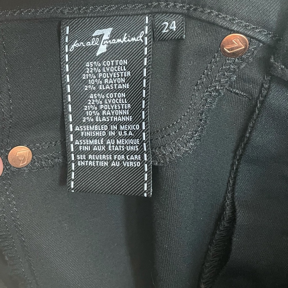 SALE 30% OFF | NWOT 7 For All Mankind Ankle Skinny Jeans Black Marble Foil - Picture 10 of 13